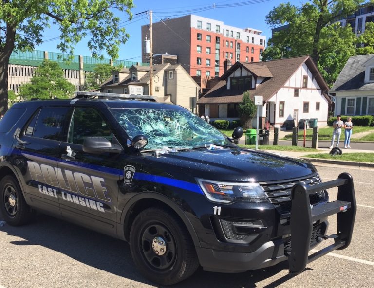 ELPD Vehicle Smashed in Large and Angry Protest Over Police Brutality