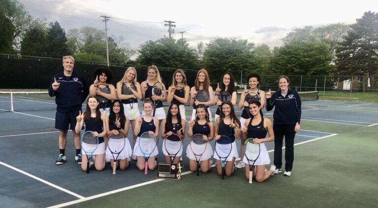 East Lansing Girls Tennis Revels in CAAC Blue Title, Beating Rival Okemos